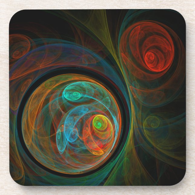 Posavasos Reborn Blue Abstract Art Cork Coaster (Frente)