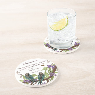 Posavasos Recepción de la dama de honor Aves Vintage
