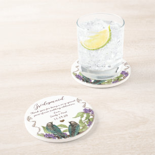 Posavasos Recepción de la dama de honor Aves Vintage