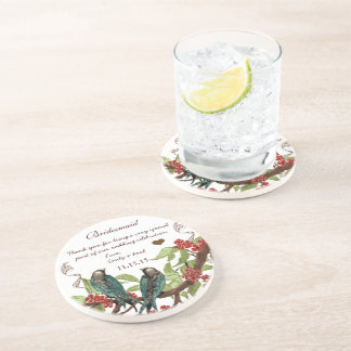 Posavasos Recepción de la dama de honor Aves Vintage