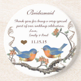 Posavasos Recepción de la dama de honor Aves Vintage