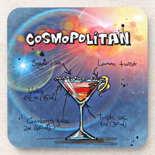 Posavasos Receta Cosmopolita Bar Blue (Frente)