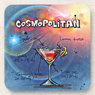 Posavasos Receta cosmopolita con barra azul
