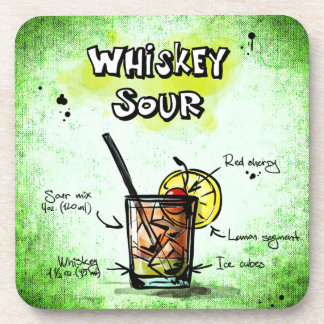 Posavasos Receta de bebida aguda de Whiskey