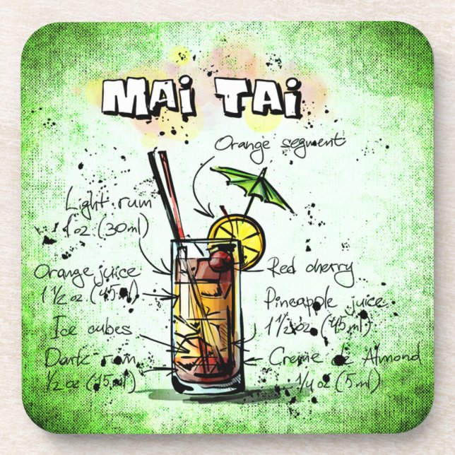 Posavasos Receta Mai Tai Drink (Frente)