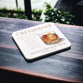 Posavasos Receta personalizada de Old Fashioned para despedi