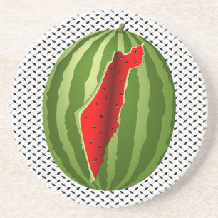 Posavasos Recorte de mapa de la sandía en Palestina