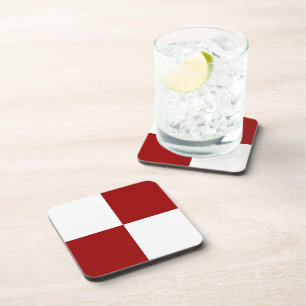Posavasos Rectángulos rojo y blanco