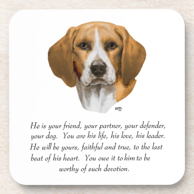 Posavasos Recuerdo de Beagle MACHO (Frente)