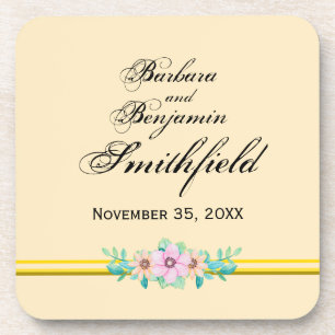 Posavasos Recuerdo de Boda Floral - Personalizar