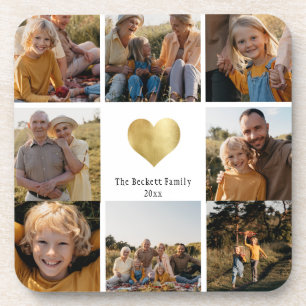 Posavasos Recuerdo de familia de varias fotos personalizadas