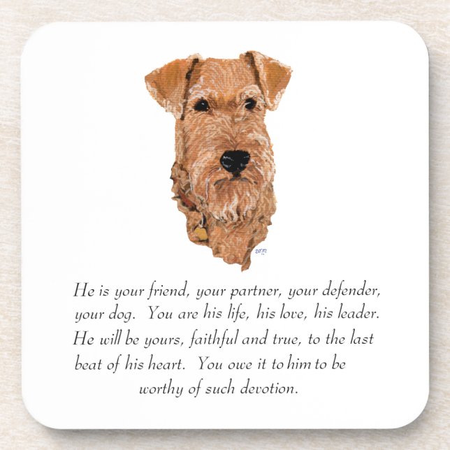 Posavasos Recuerdo de Terrier Irlandés - Macho (Frente)
