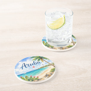 Posavasos Recuerdo de viaje a la isla caribeña holandesa de