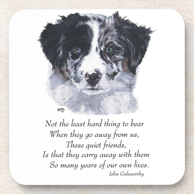 Posavasos Recuerdos de Border Collie (Frente)
