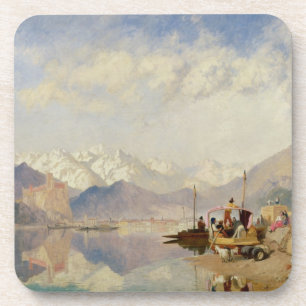 Posavasos Recuerdos del Lago Maggiore, día de mercado en