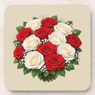 Posavasos Red and white roses