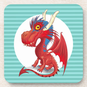 Posavasos Red Baby Dragon Hard Plastic Coaster