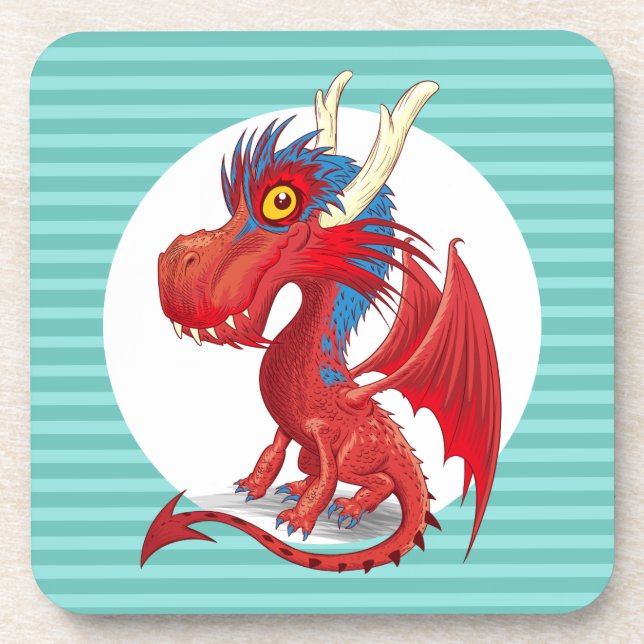 Posavasos Red Baby Dragon Hard Plastic Coaster (Frente)