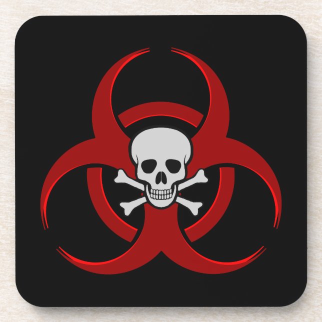 Posavasos Red Biohazard Skull (Frente)