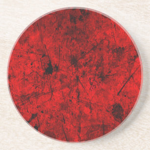Posavasos Red Black grunge arte gráfico abstracto