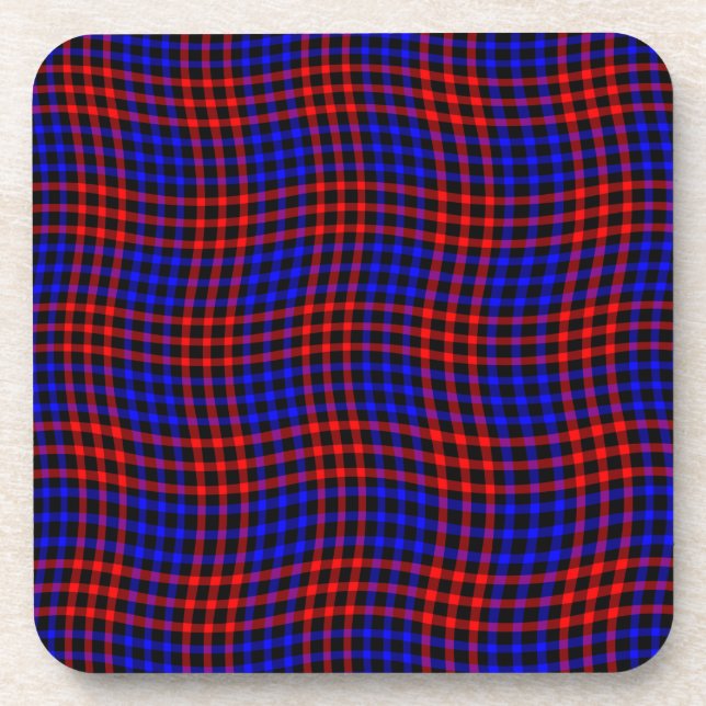 Posavasos Red Blue Plaid Checker Seamless Pattern (Frente)
