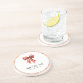 Posavasos Red Bow Coquette Navidades Florales Modernos