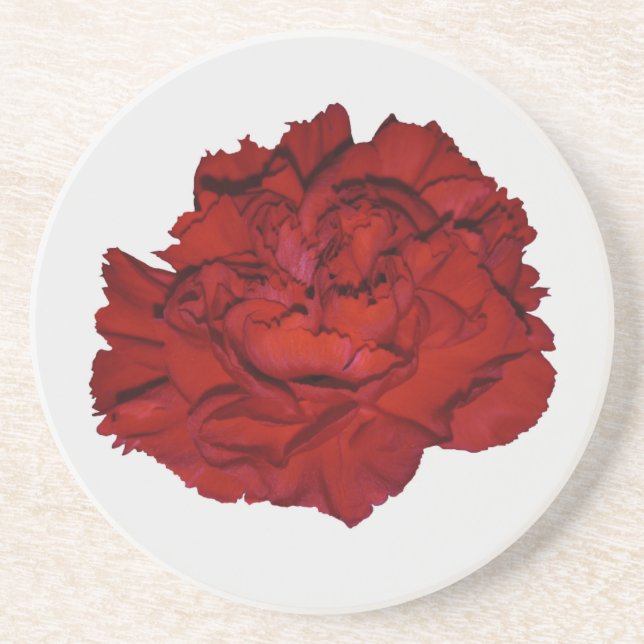 Posavasos Red Carnation Sandstone Coaster (Frente)
