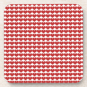 Posavasos Red Cute Hearts Pattern Coaster Set