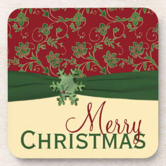 Posavasos Red Green Cream Navidades Coaster Set (6)