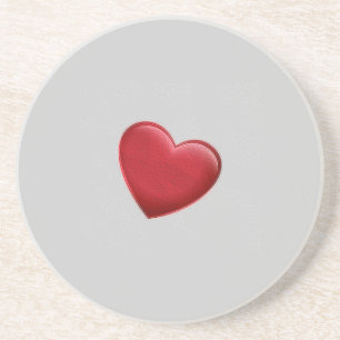 Posavasos Red Heart Gray Trendy Love Boda