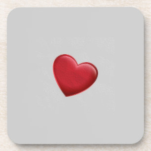 Posavasos Red Heart Gray Trendy Love Boda
