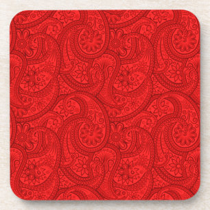 Posavasos Red Paisley