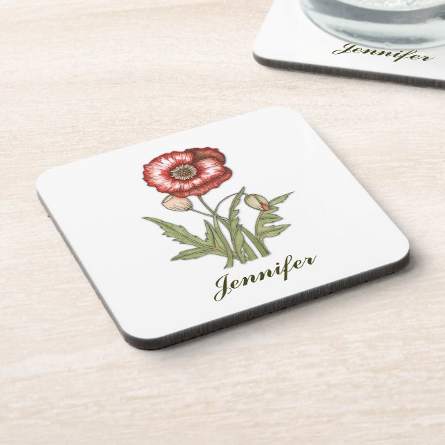 Posavasos Red Poppy Personalizable (Lado Izquierdo)