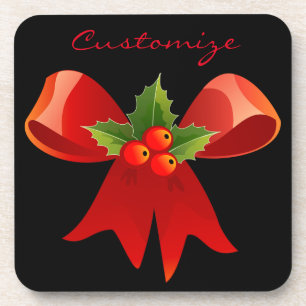Posavasos Red Ribbon Bow Holly Thunder_Cove