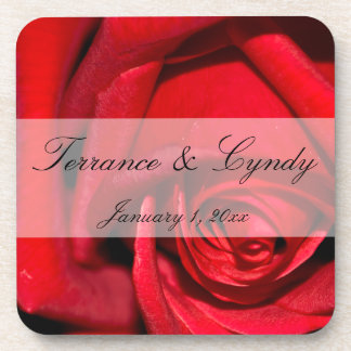Posavasos Red Rose Close Boda personal