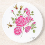 Posavasos Red roses<br><div class="desc">A print of my drawing in ink inspired by red roses in our garden.</div>