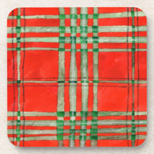 Posavasos RED SCOTT TARTAN Duras Coasters De Plástico