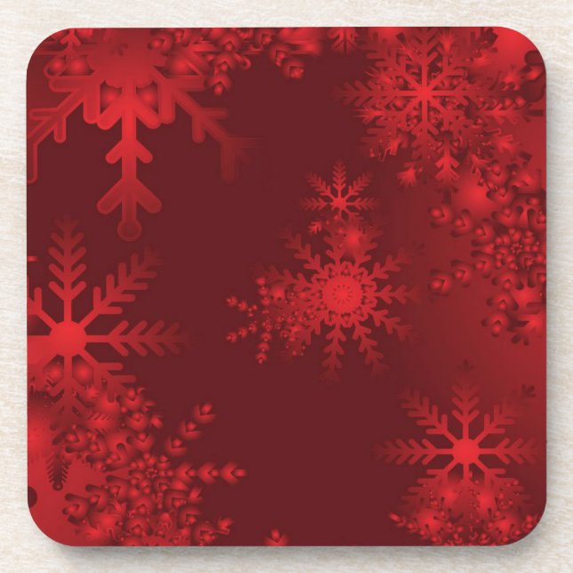Posavasos Red Snowflakes (Frente)