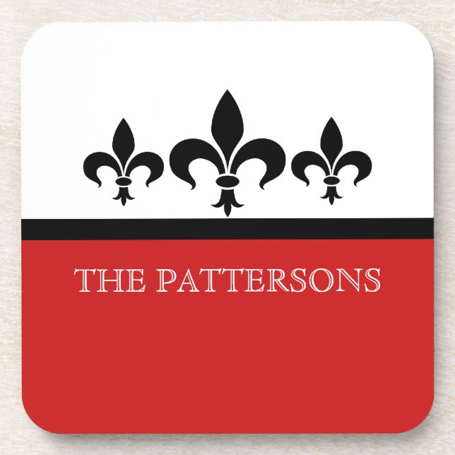 Posavasos Red Swanky Fleur De Lis Coaster Set (Frente)