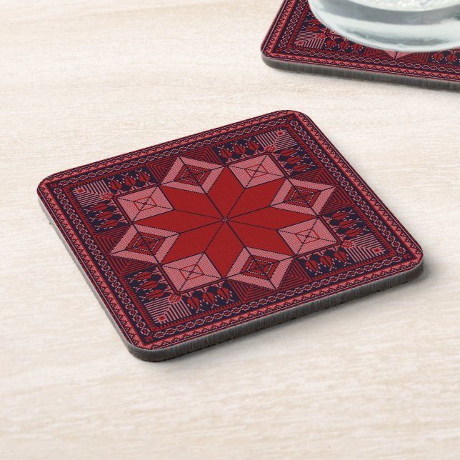 Posavasos Red Tatreez Coasters (Lado Izquierdo)