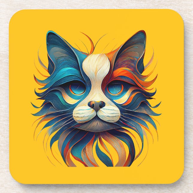 Posavasos Red White & Blue Patriotic Cat (Frente)