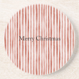 Posavasos Red White Stripes Christmas