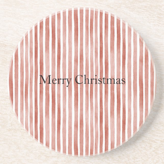 Posavasos Red White Stripes Christmas (Frente)