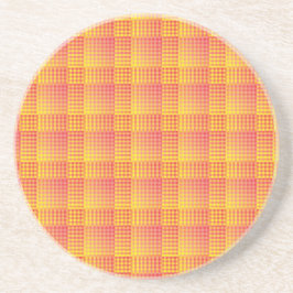 Posavasos Red Yellow Checker Abstract Pattern