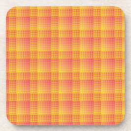 Posavasos Red Yellow Checker Abstract Pattern