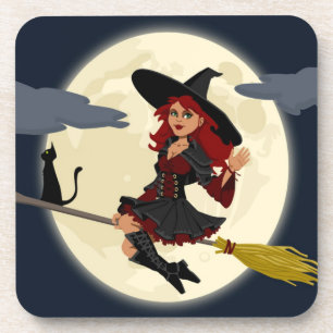 POSAVASOS REDHEADED HALLOWEEN WITCH