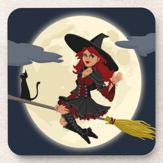 POSAVASOS REDHEADED HALLOWEEN WITCH (Frente)