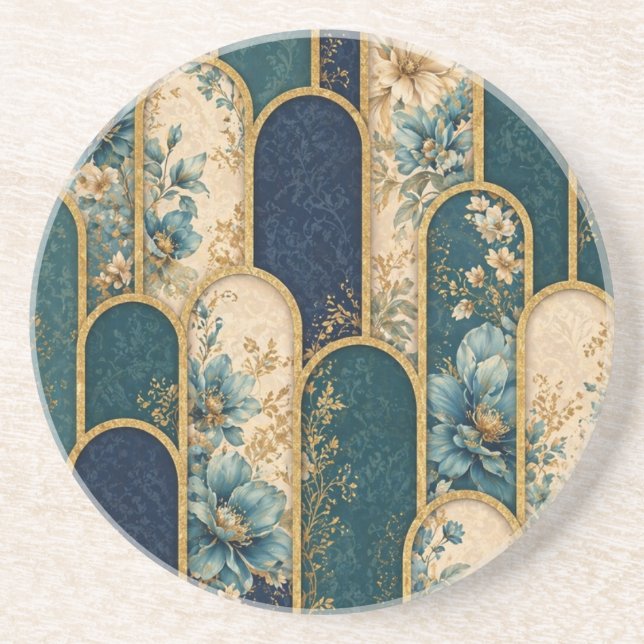 Posavasos Redondo Art Déco Elegante (Frente)