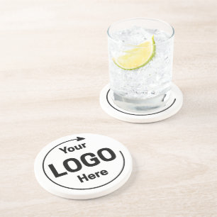 Posavasos redondo blanco con logotipo personalizad