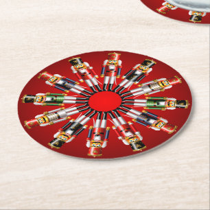 Posavasos Redondo De Papel 12 soldados de Juguetes Nutcracker de Navidad